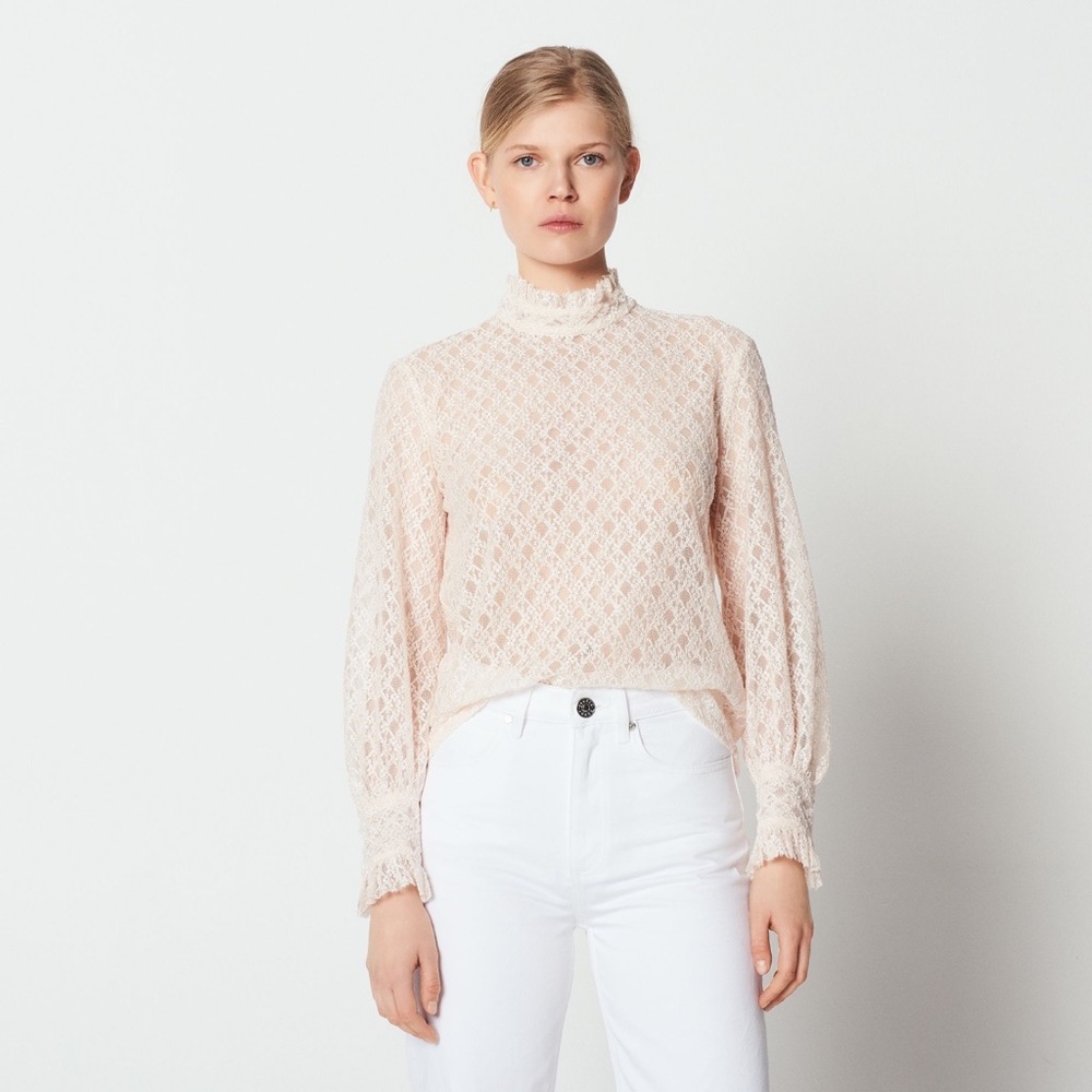 Sandro cacahuete lace blouse